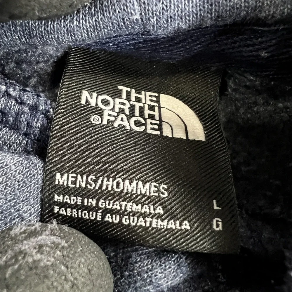 The North Face Hoodie L Navy Blue Mens Logo Pullover Sweatshirt Outdoor Hiking